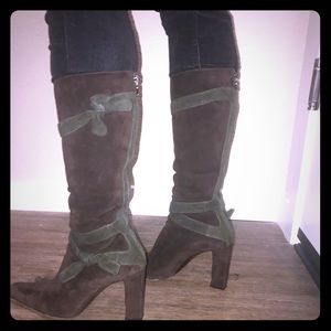 Brown suede Prada Boots